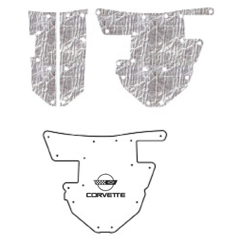 Hood Insulation Pad Heat Shield for 1984 Chevrolet Corvette G-120 Logo