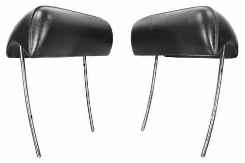 Headrests for 1969 GM A Body, Bucket, Black Reproduction Bucket Seat Pair