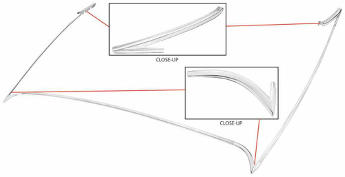Vinyl Top Moldings for 1968-1969 Chevrolet Chevelle 7 pieces Set
